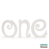 CAPITAL ONE Sign for First Birthday with Vintage Edges D2 | Wooden Decorative | White